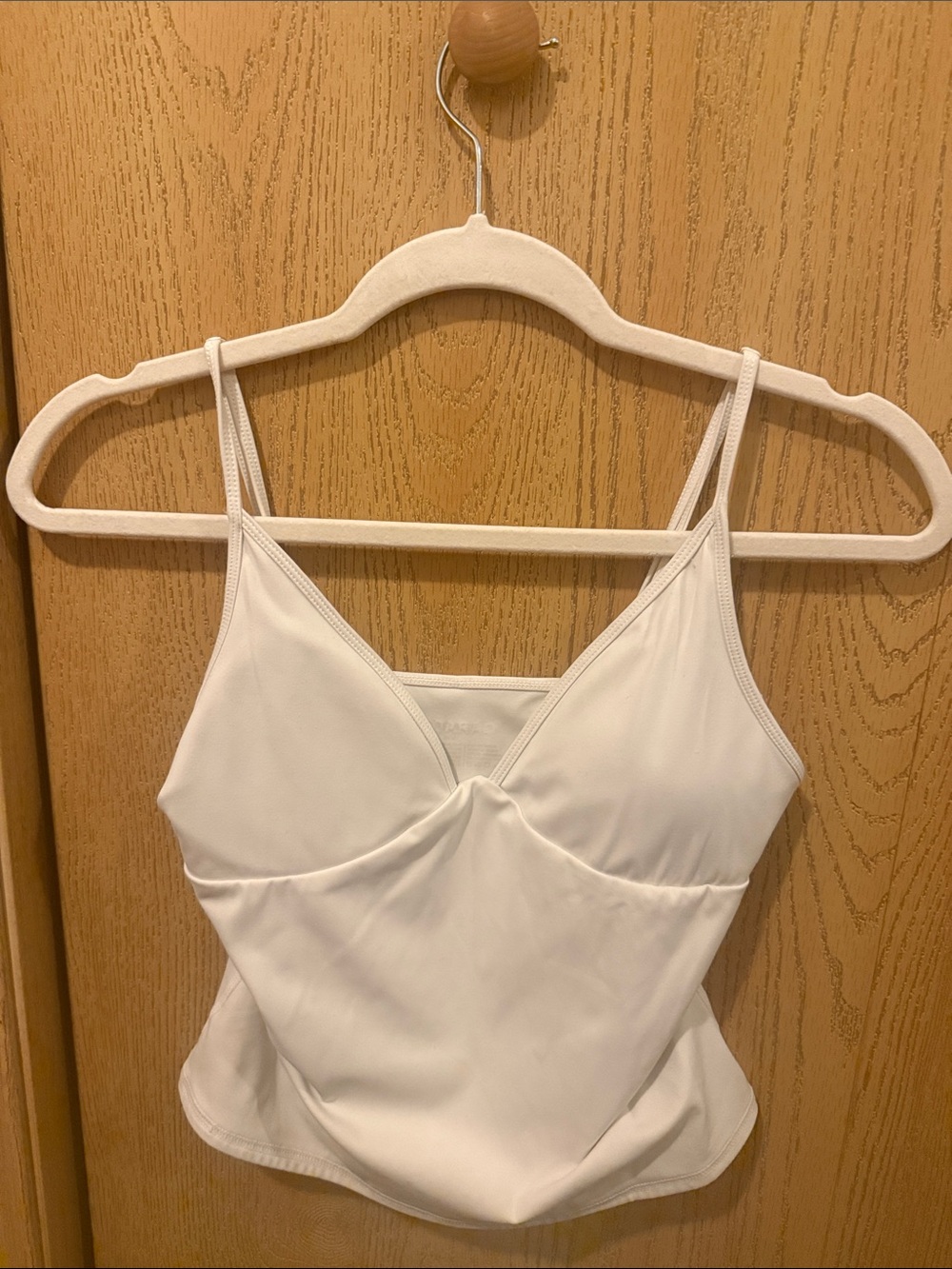 Garage Active Plunge Women’s White Camisole padded Tank Top
